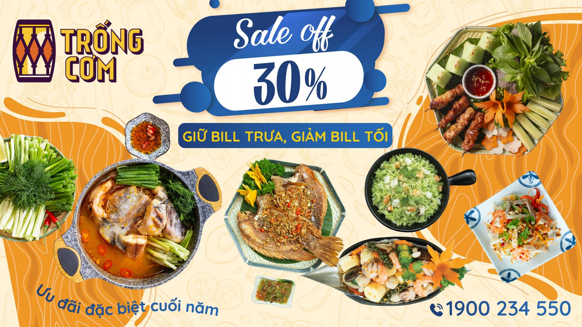 ƯU ĐÃI GIẢM 30% – GIỮ BILL TRƯA, GIẢM BILL TỐI