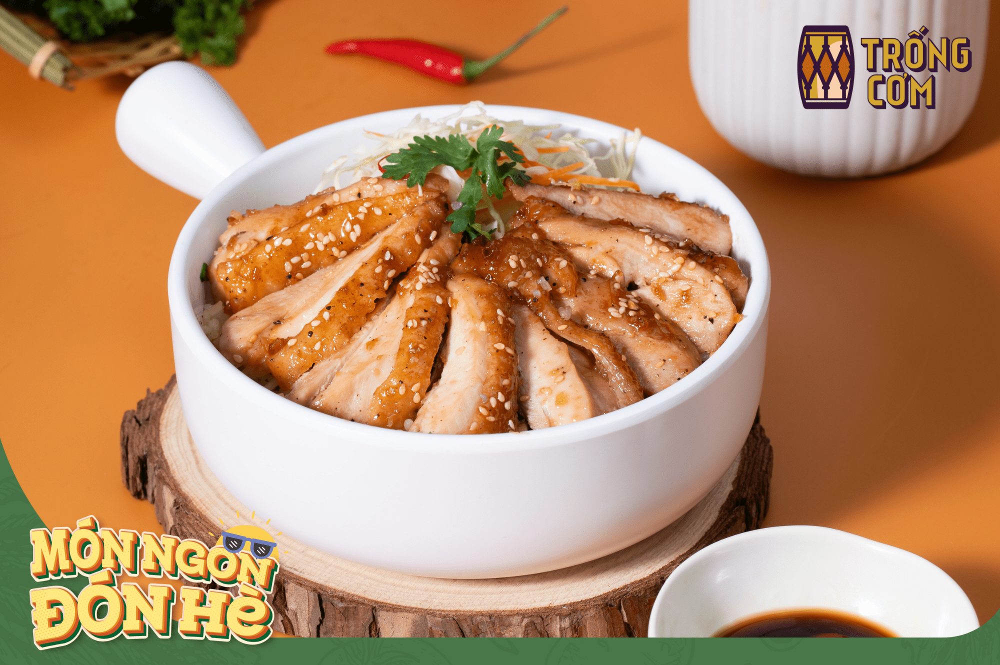 Cơm thố gà áp chảo