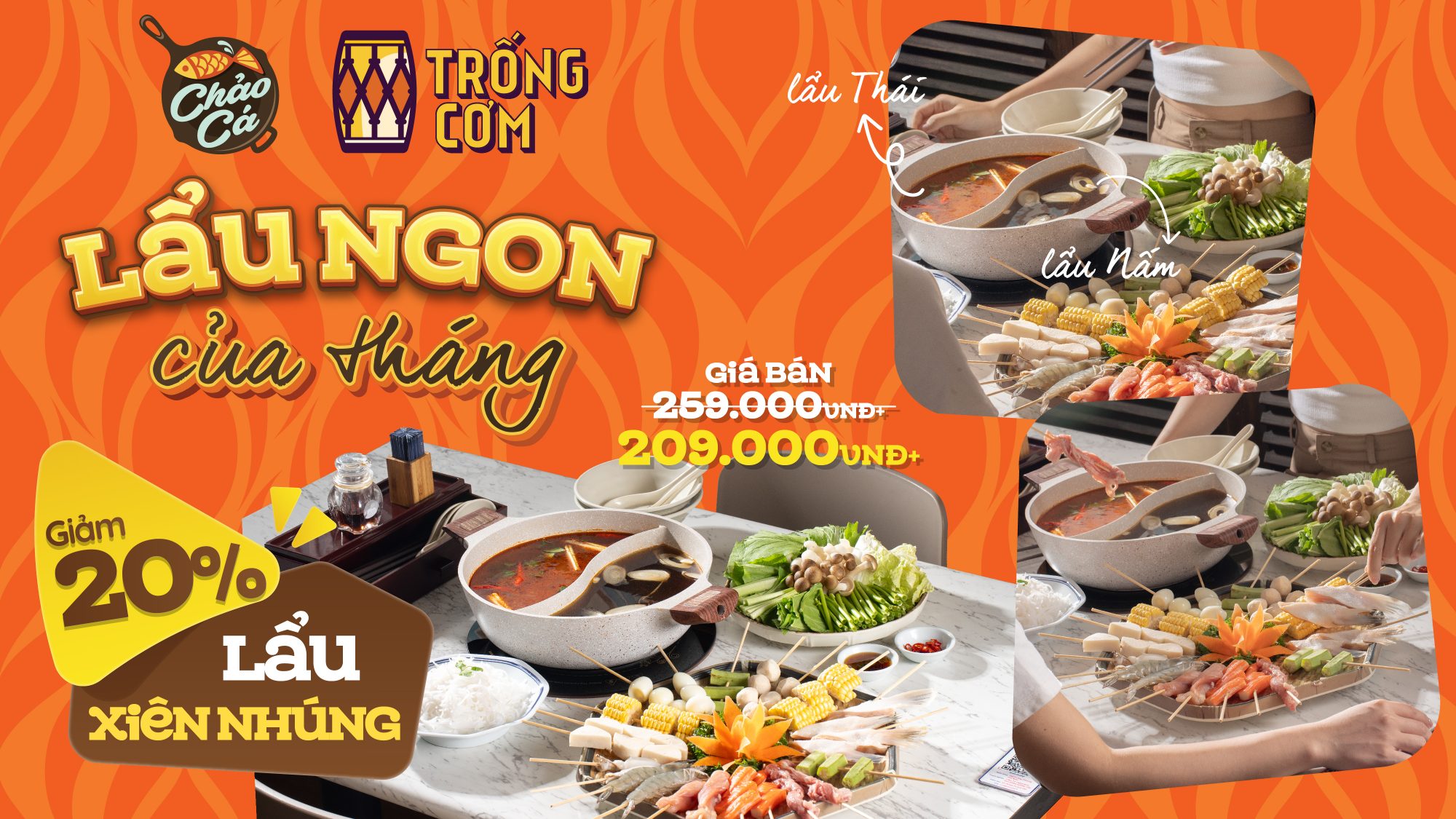 ƯU ĐÃI 20% – LẨU XIÊN NHÚNG 2 NGĂN